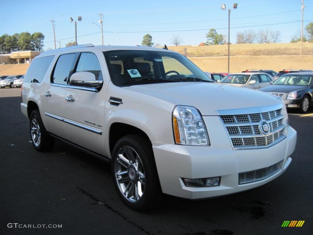 White Diamond Tricoat 2011 Cadillac Escalade ESV Platinum AWD Exterior Photo #42388671