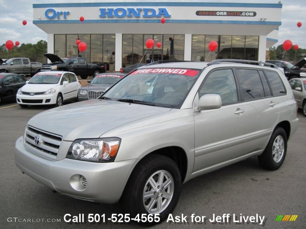 2004 Highlander V6 - Millenium Silver Metallic / Ash photo #1