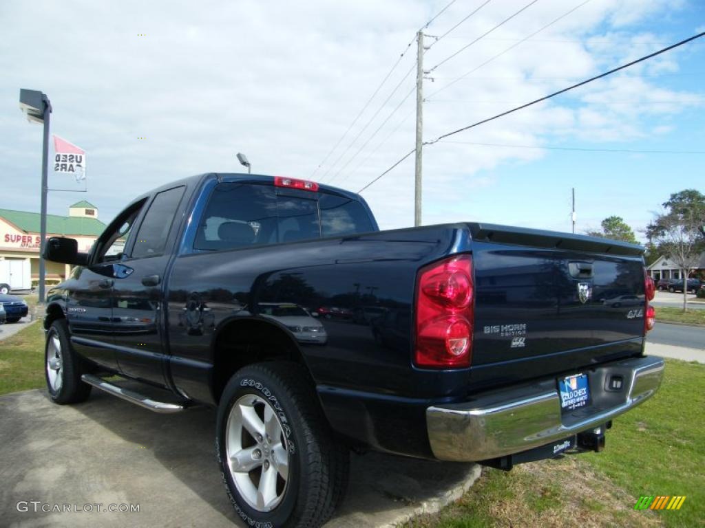 2007 Ram 1500 Big Horn Edition Quad Cab 4x4 - Patriot Blue Pearl / Medium Slate Gray photo #3