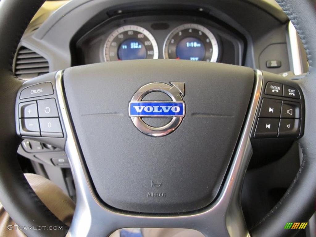 2011 Volvo XC60 T6 AWD Anthracite Black Steering Wheel Photo #42392043