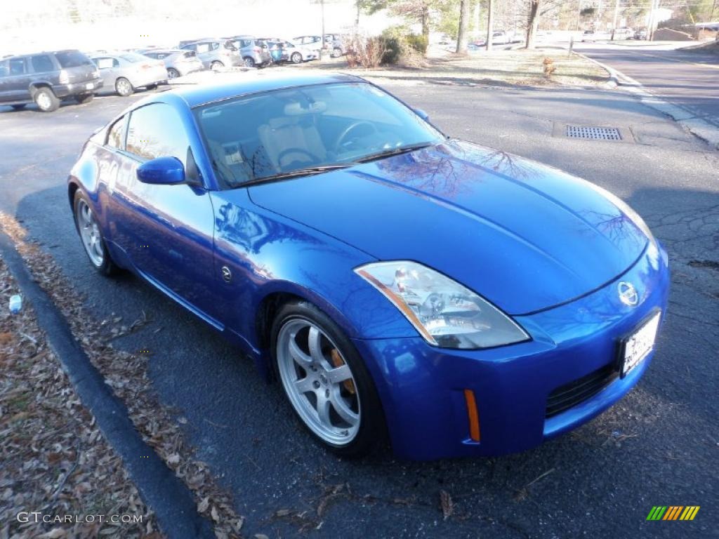2003 350Z Track Coupe - Daytona Blue / Carbon Black photo #1