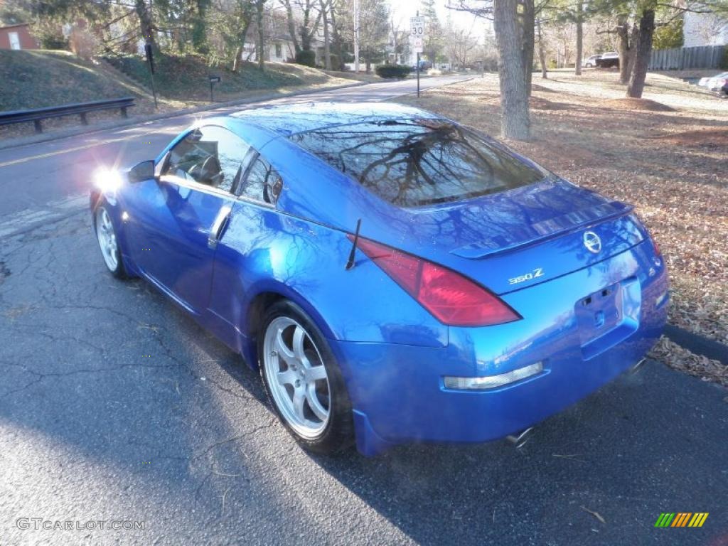 2003 350Z Track Coupe - Daytona Blue / Carbon Black photo #3