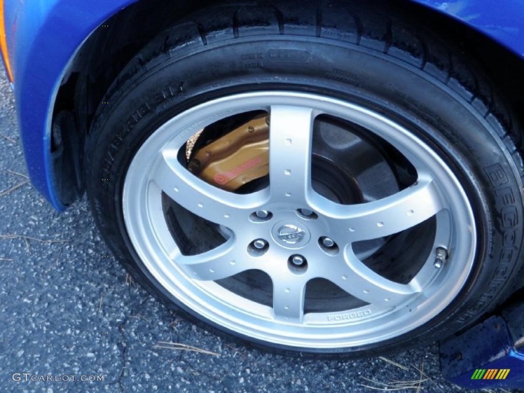 2003 350Z Track Coupe - Daytona Blue / Carbon Black photo #6