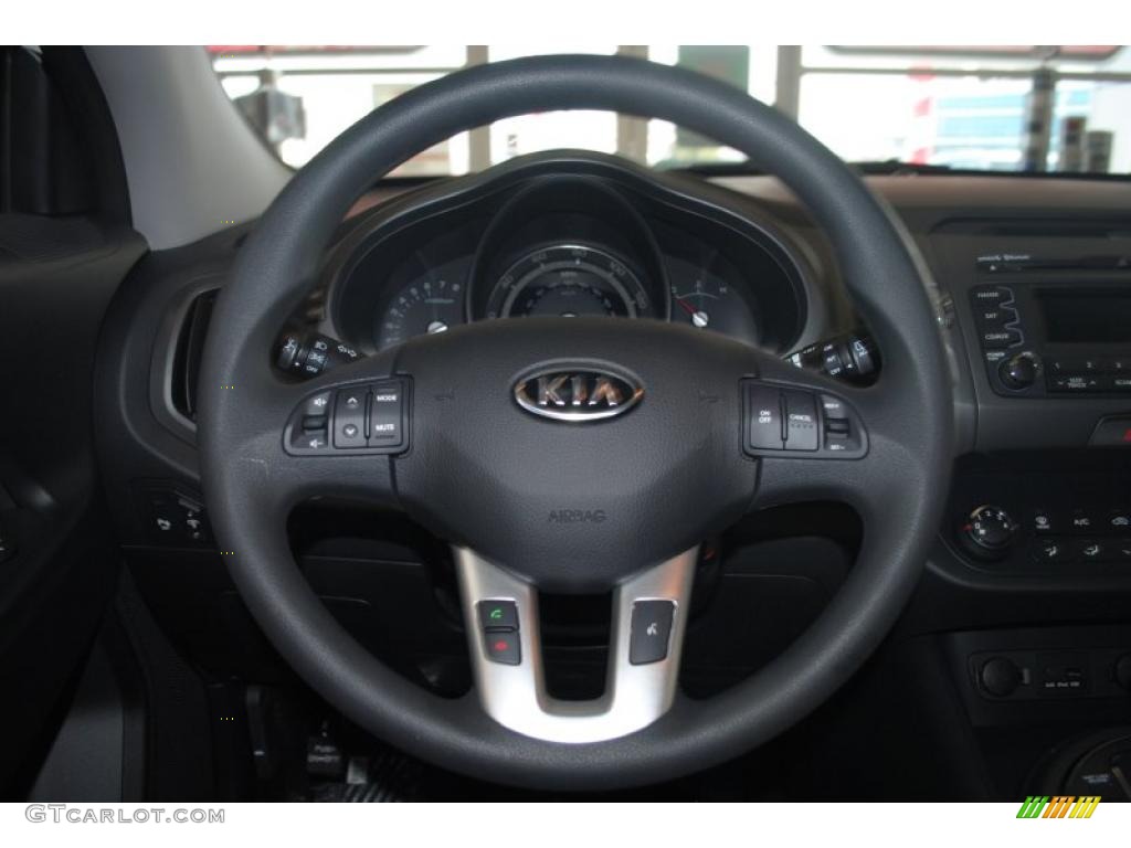 2011 Kia Sportage LX AWD Black Steering Wheel Photo #42396935