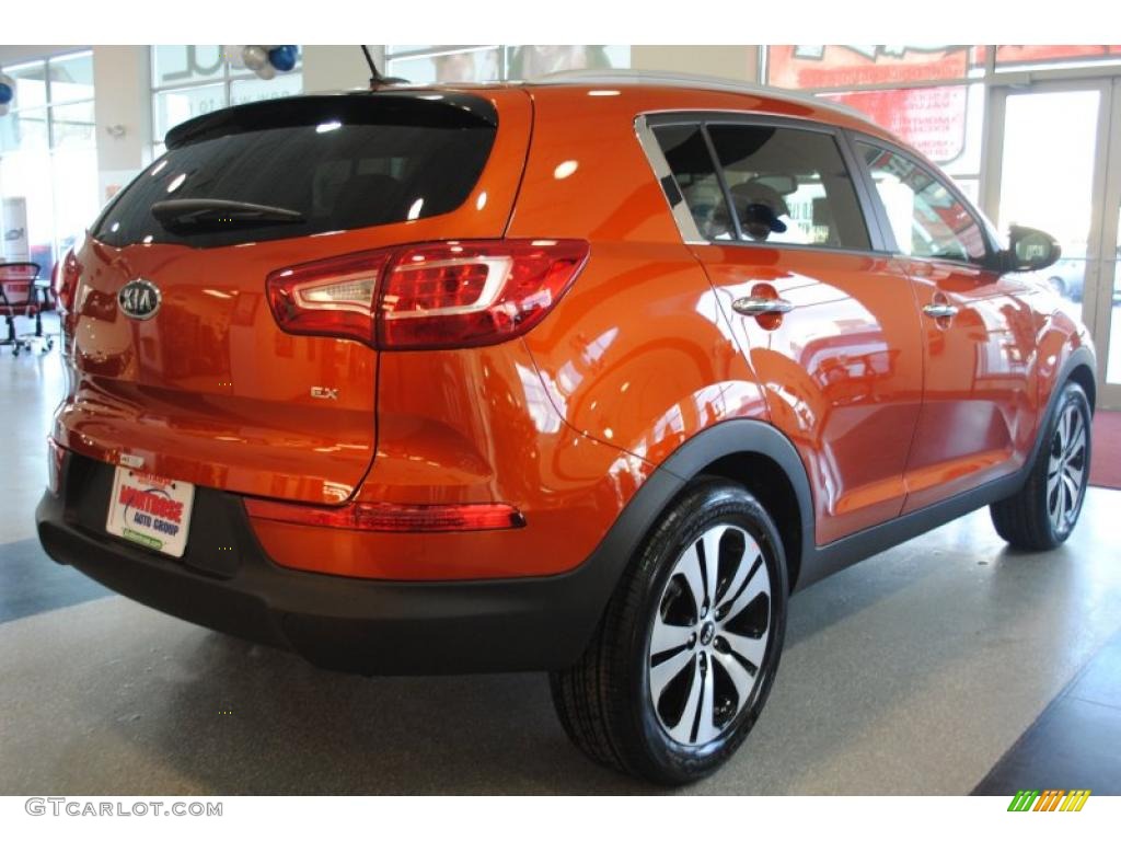 Techno Orange 2011 Kia Sportage EX Exterior Photo #42397215