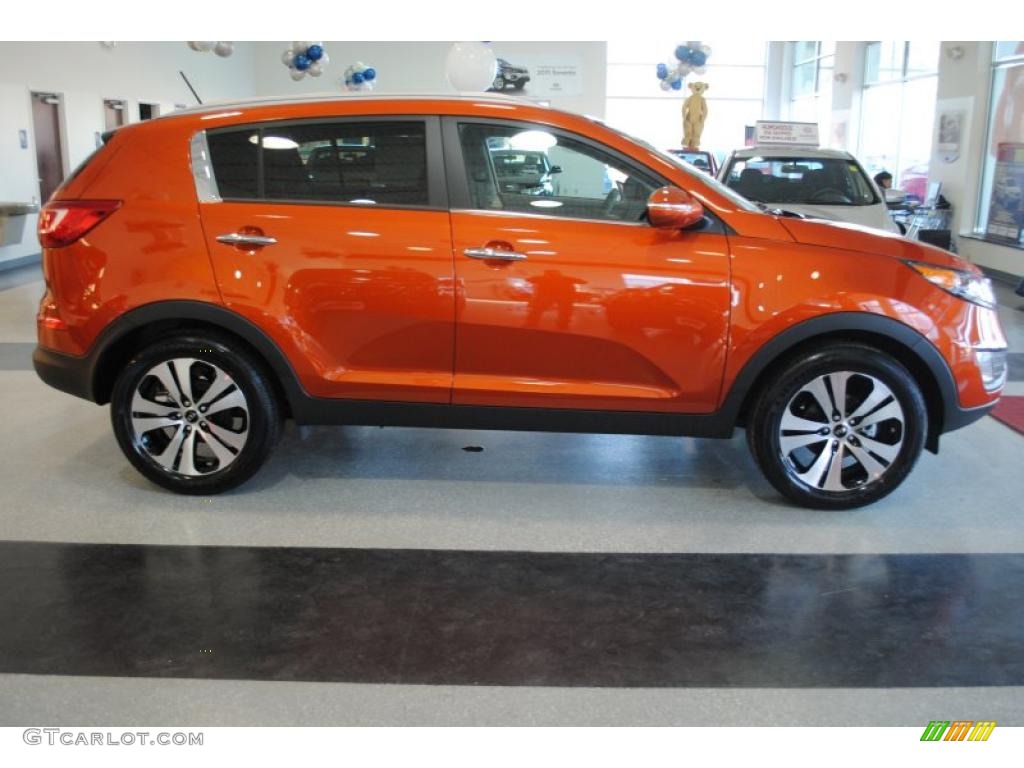 Techno Orange 2011 Kia Sportage EX Exterior Photo #42397227