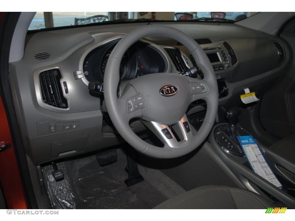 2011 Kia Sportage EX Alpine Gray Steering Wheel Photo #42397315