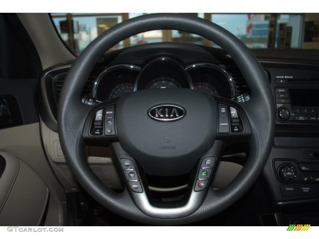 2011 Kia Optima LX Beige Steering Wheel Photo #42398123