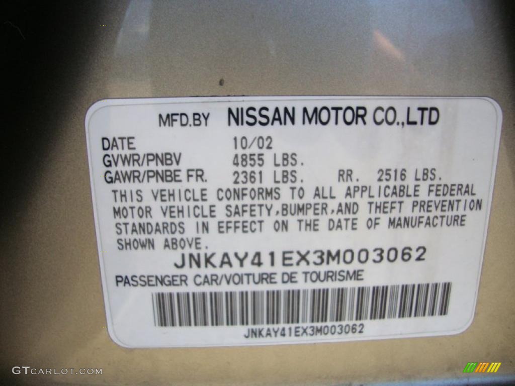 2003 Infiniti M 45 Sport Sedan Info Tag Photos