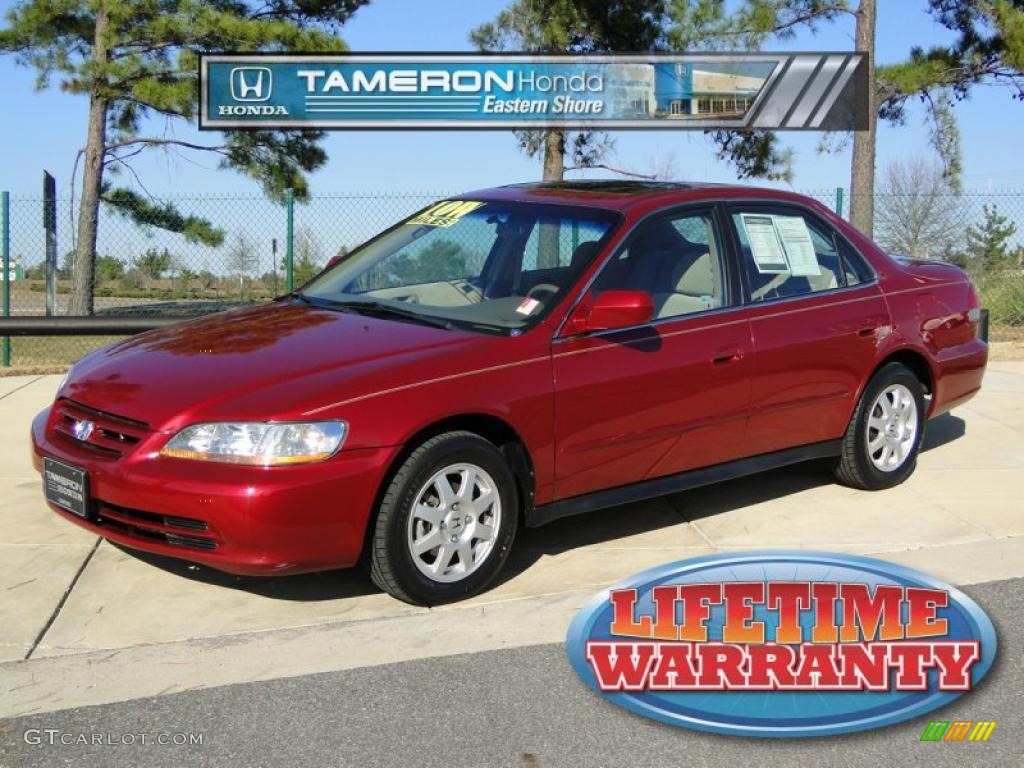 2002 Accord SE Sedan - Firepepper Red Pearl / Ivory photo #1