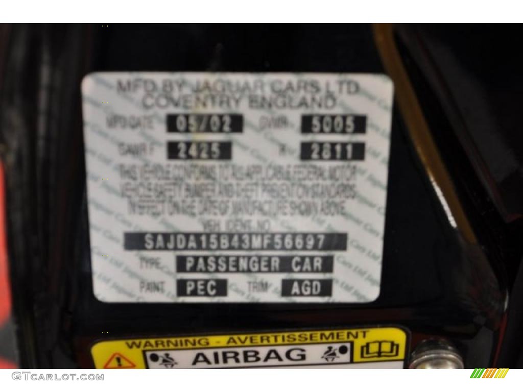 2003 XJ Color Code PEC for Anthracite Photo #42409636
