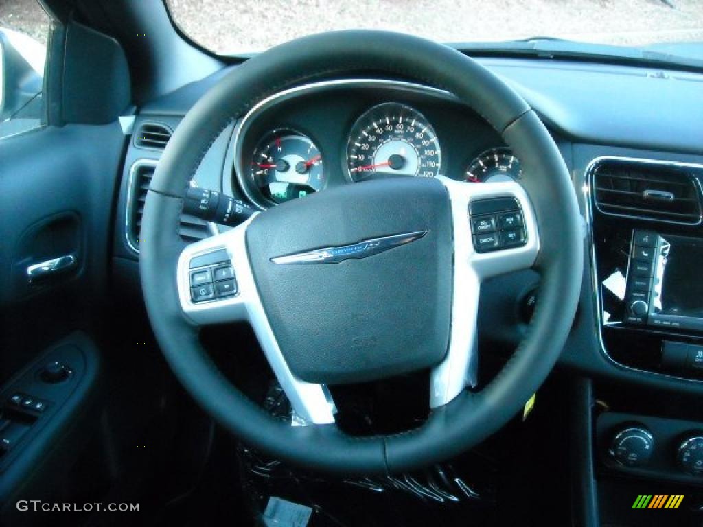 2011 Chrysler 200 Touring Black Steering Wheel Photo #42411688