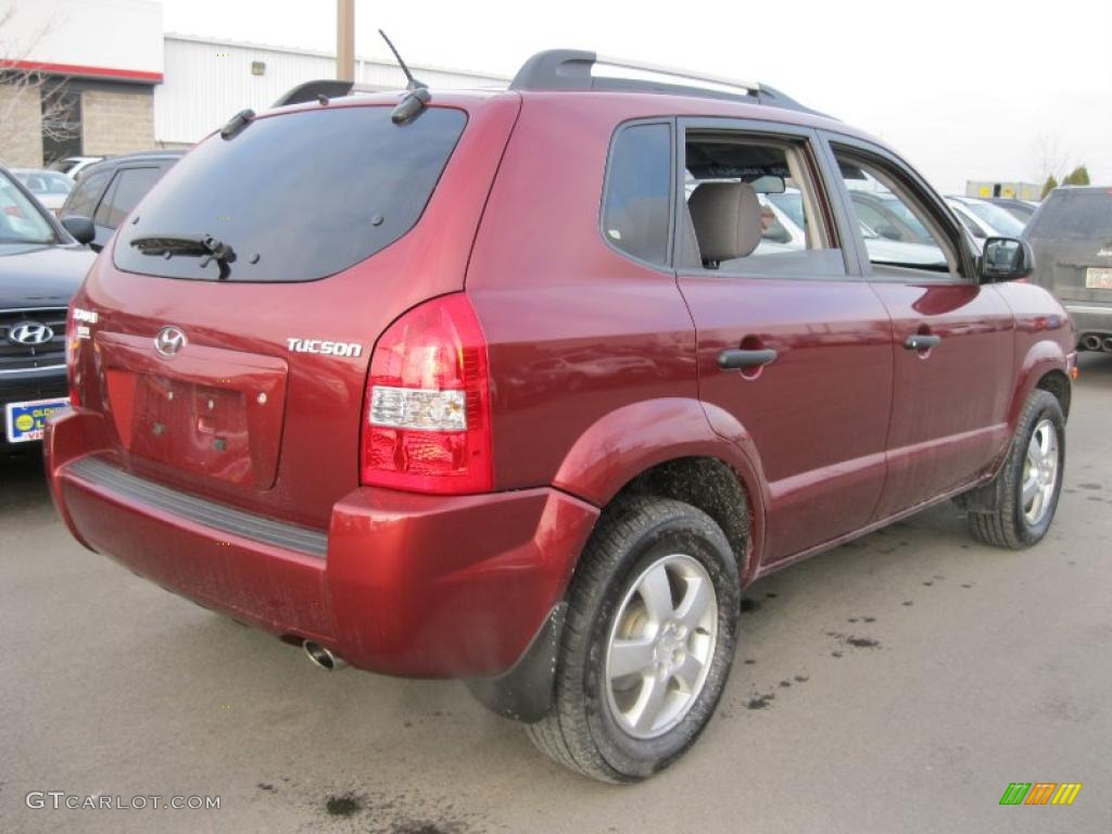 2008 Tucson GLS - Mesa Red / Gray photo #2
