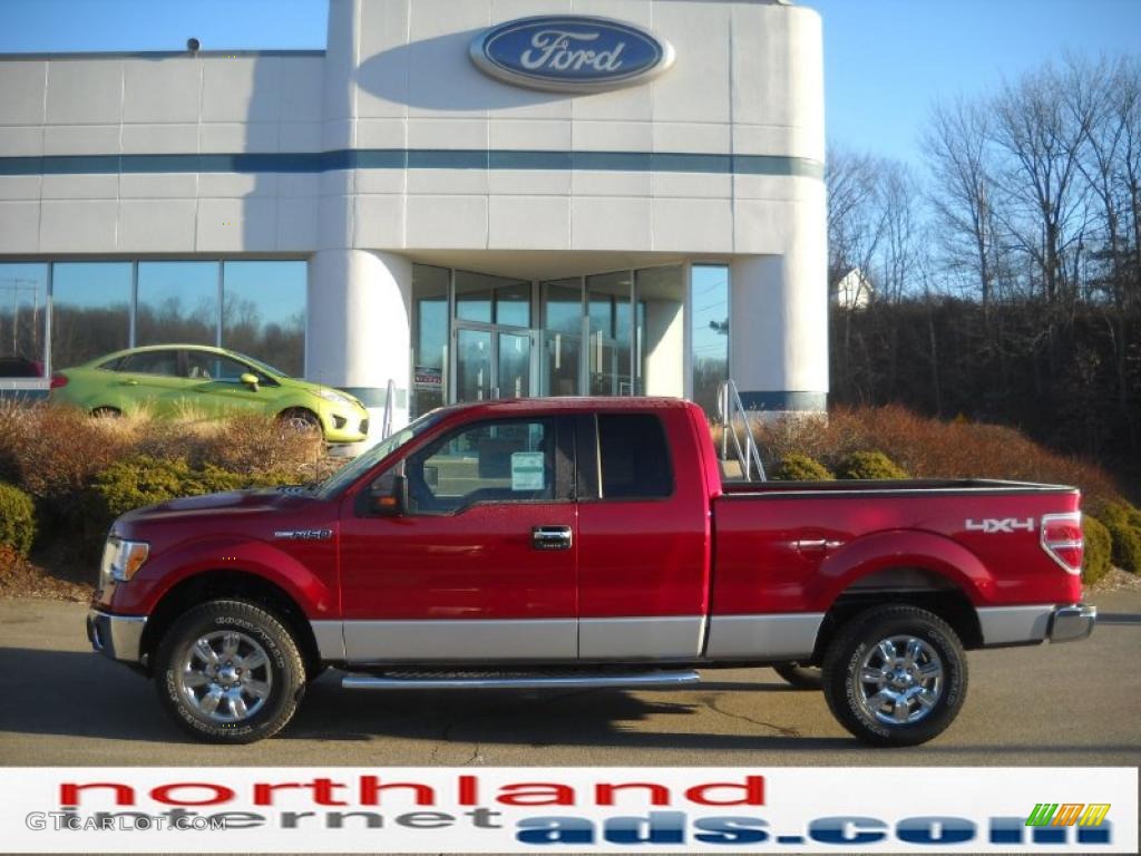 2010 F150 XLT SuperCab 4x4 - Red Candy Metallic / Medium Stone photo #1