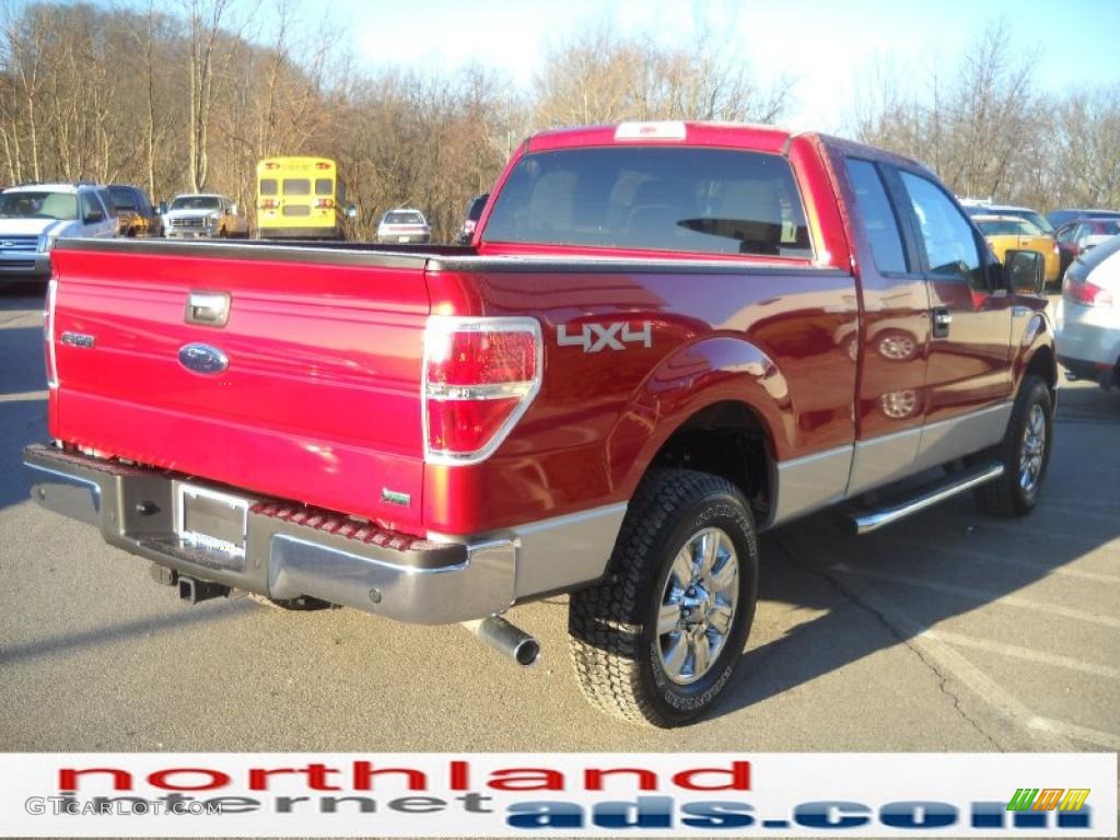 2010 F150 XLT SuperCab 4x4 - Red Candy Metallic / Medium Stone photo #6