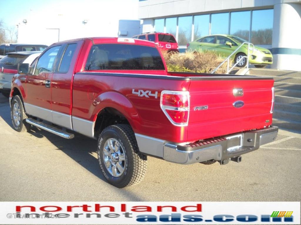 2010 F150 XLT SuperCab 4x4 - Red Candy Metallic / Medium Stone photo #8