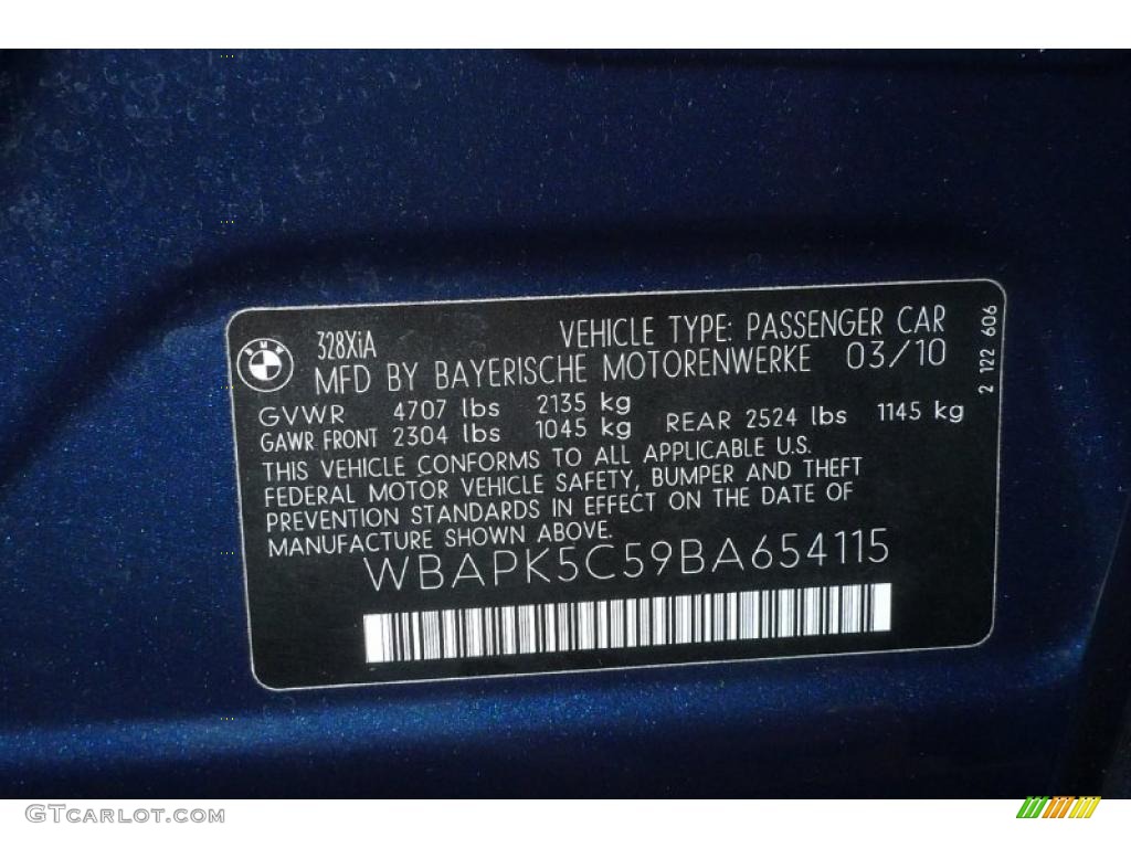 2011 BMW 3 Series 328i xDrive Sedan Info Tag Photo #42418396