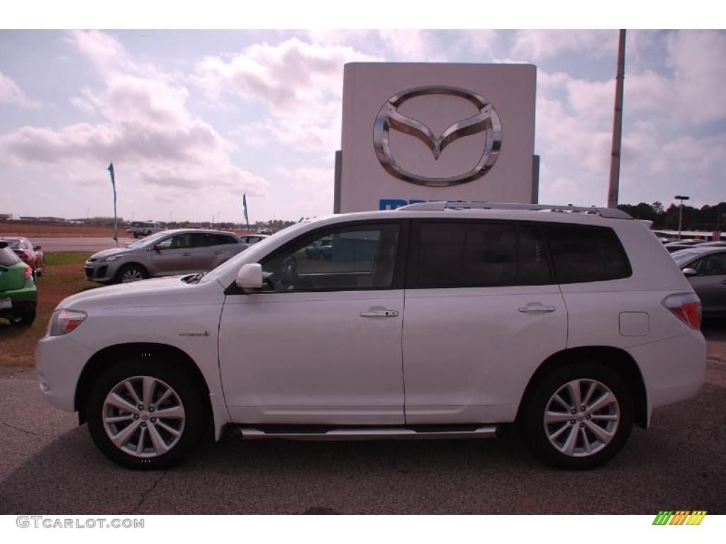 2008 Highlander Hybrid Limited 4WD - Blizzard White Pearl / Sand Beige photo #2