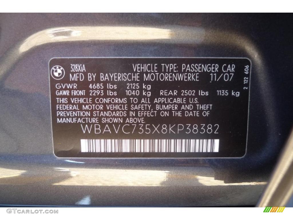 2008 3 Series 328xi Sedan - Sparkling Graphite Metallic / Black photo #50
