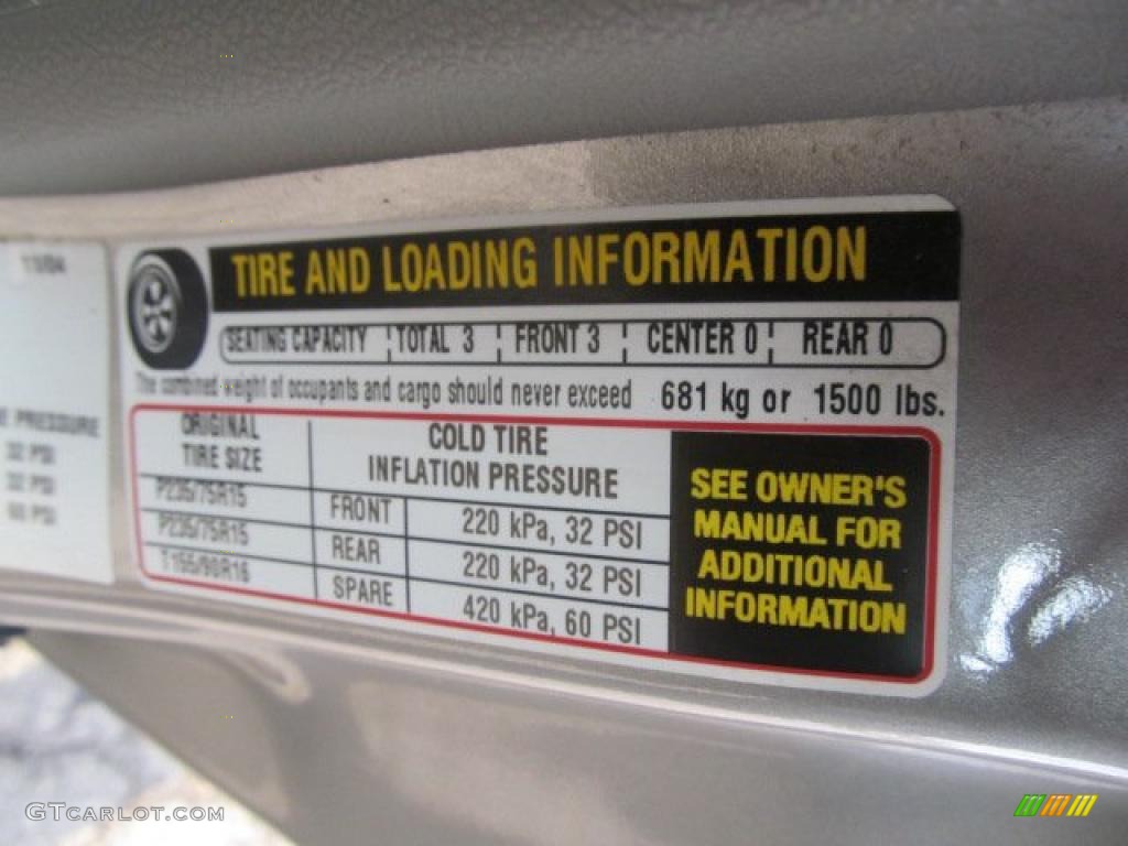 2005 Chevrolet Colorado Regular Cab Info Tag Photo #42427352