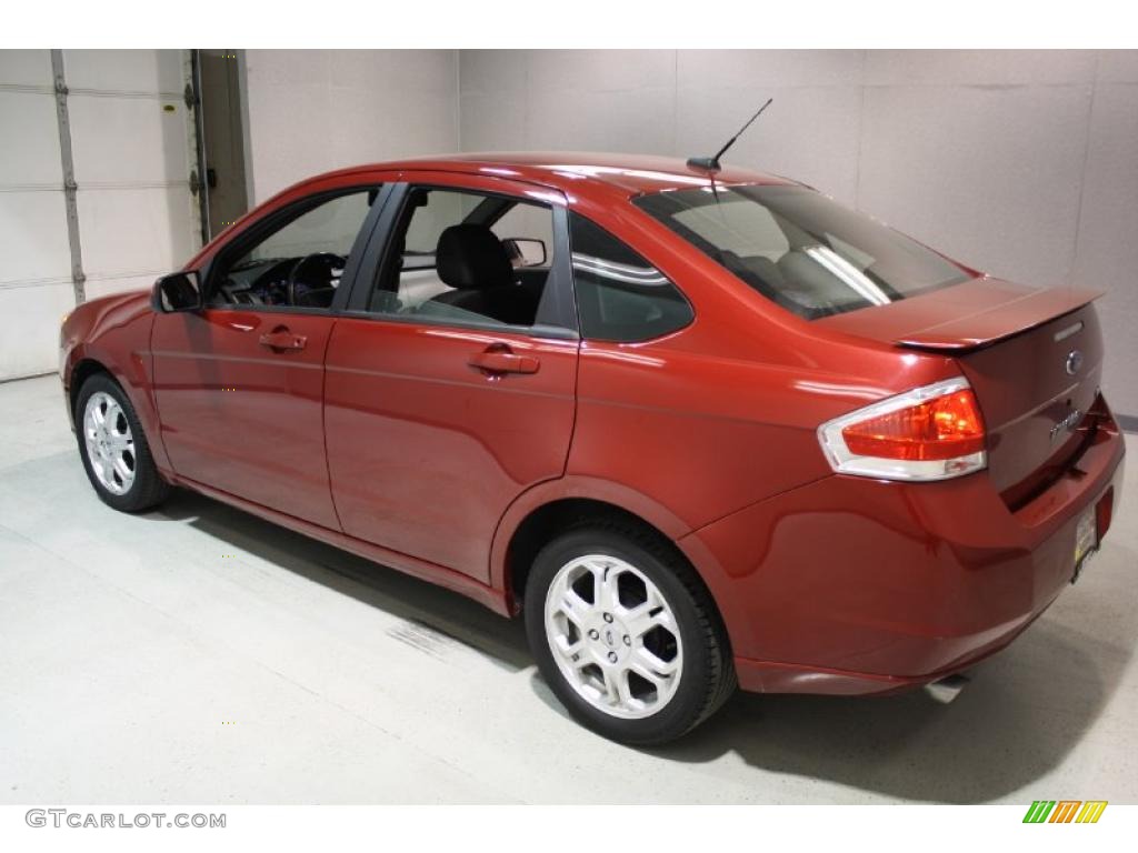 2009 Focus SES Sedan - Sangria Red Metallic / Medium Stone photo #4