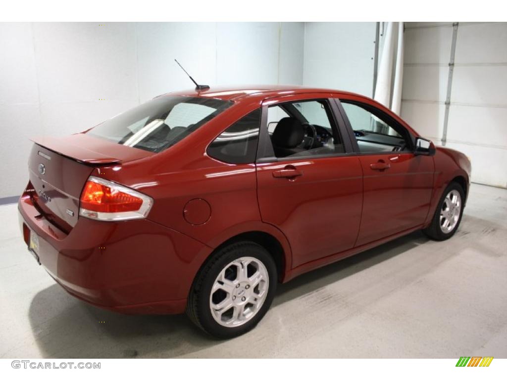 2009 Focus SES Sedan - Sangria Red Metallic / Medium Stone photo #6