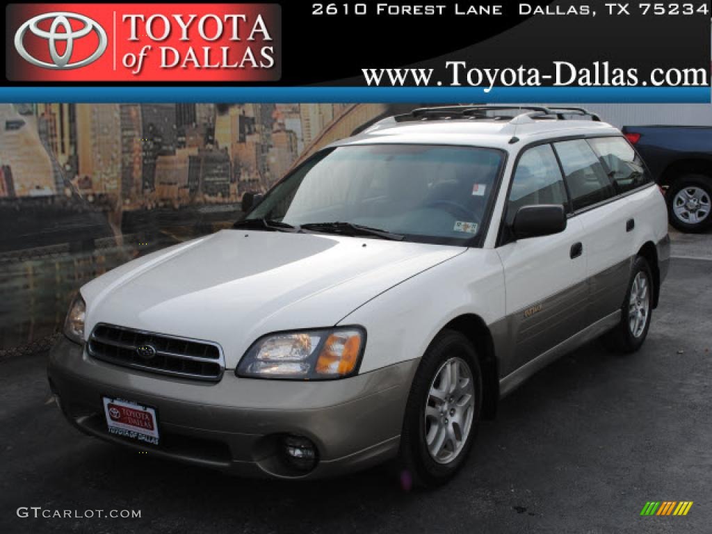 2001 Outback Wagon - White Frost Pearl / Beige photo #1