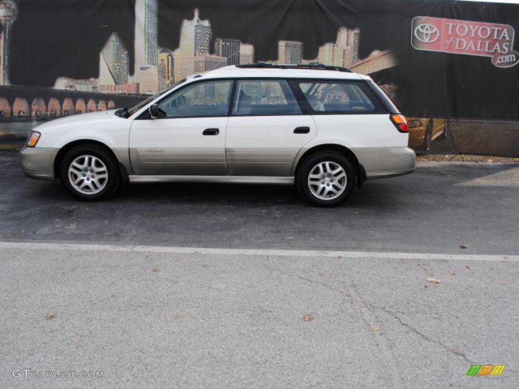 2001 Outback Wagon - White Frost Pearl / Beige photo #2