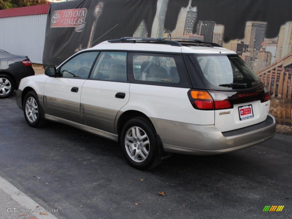 2001 Outback Wagon - White Frost Pearl / Beige photo #3