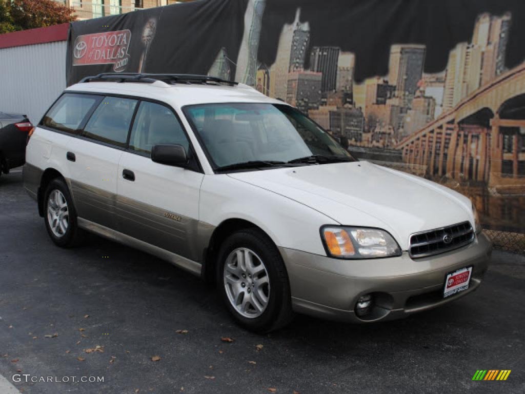2001 Outback Wagon - White Frost Pearl / Beige photo #6