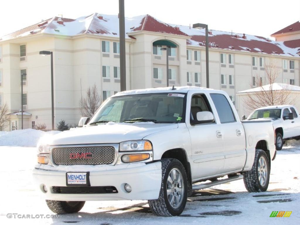 2006 Sierra 1500 Denali Crew Cab 4WD - Summit White / Stone Gray leather photo #16