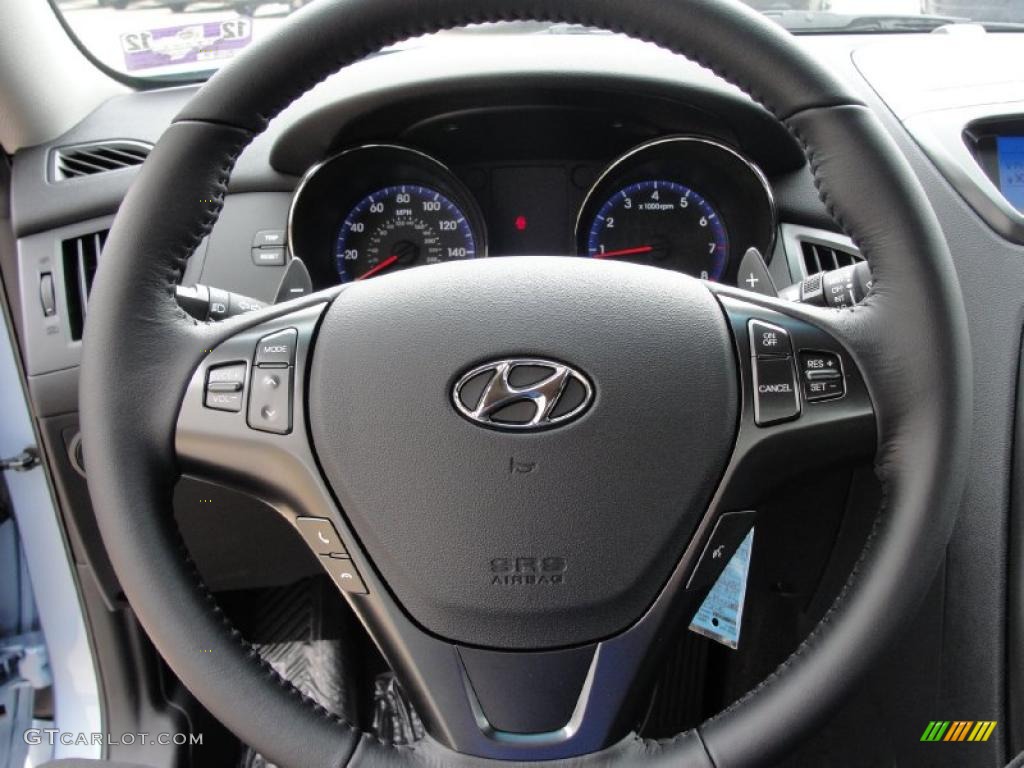 2011 Hyundai Genesis Coupe 2.0T Black Cloth Steering Wheel Photo #42431260