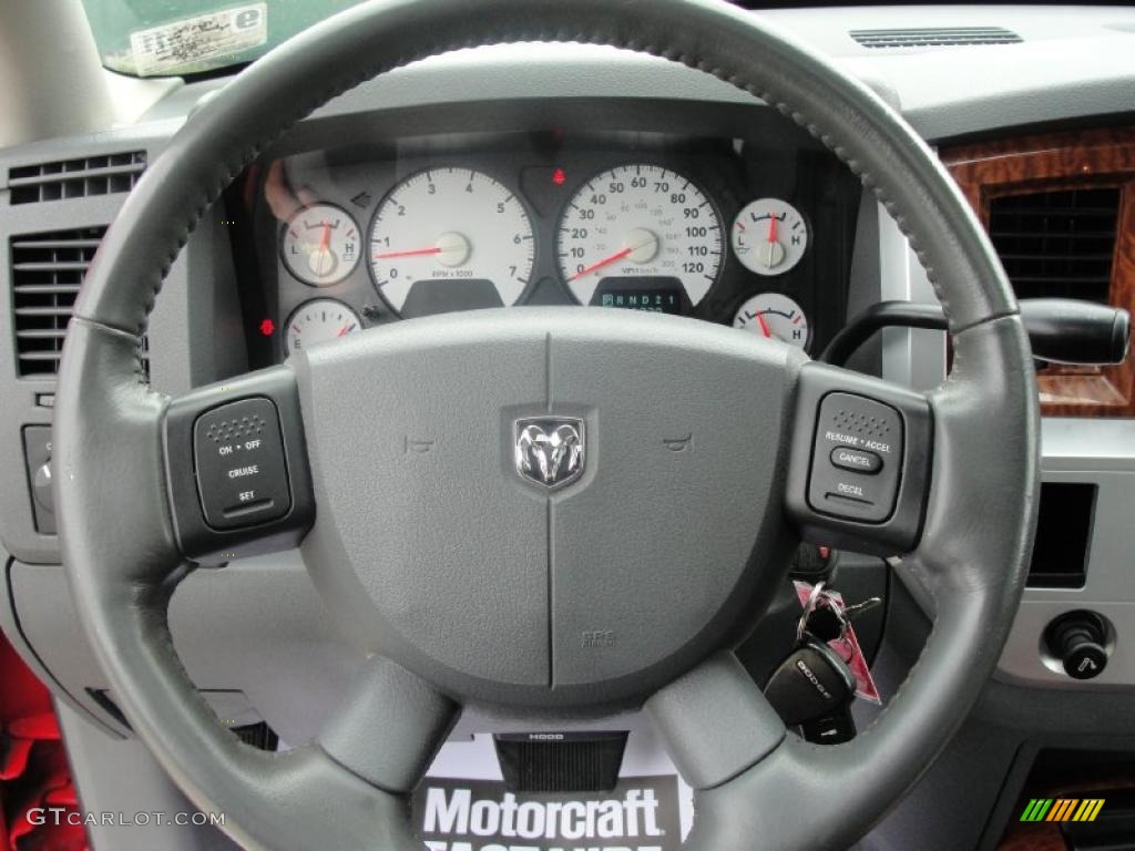 2006 Dodge Ram 1500 Laramie Mega Cab Medium Slate Gray Steering Wheel Photo #42432212