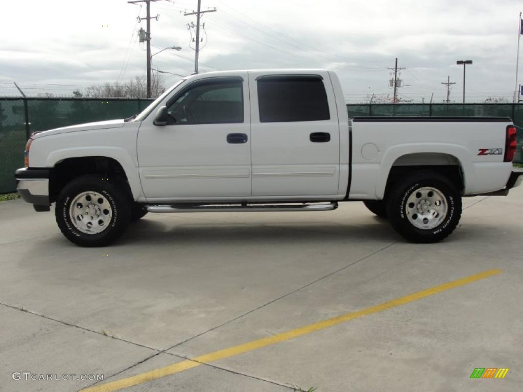 2005 Silverado 1500 Z71 Crew Cab 4x4 - Summit White / Dark Charcoal photo #6