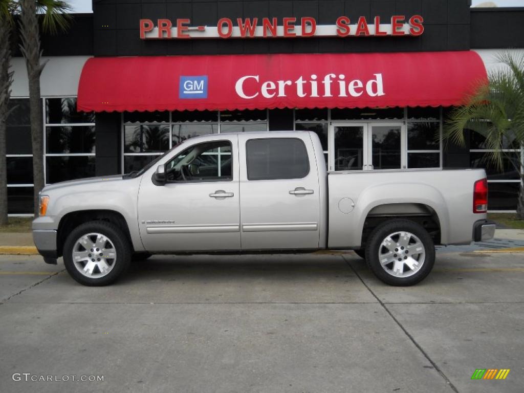 2008 Sierra 1500 SLE Crew Cab - Silver Birch Metallic / Light Titanium photo #1