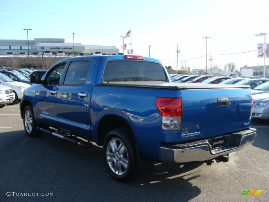 2008 Tundra Limited CrewMax 4x4 - Blue Streak Metallic / Graphite Gray photo #4