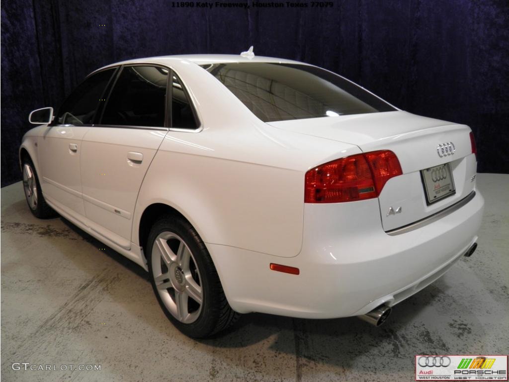 2008 A4 2.0T S-Line Sedan - Ibis White / Beige photo #17