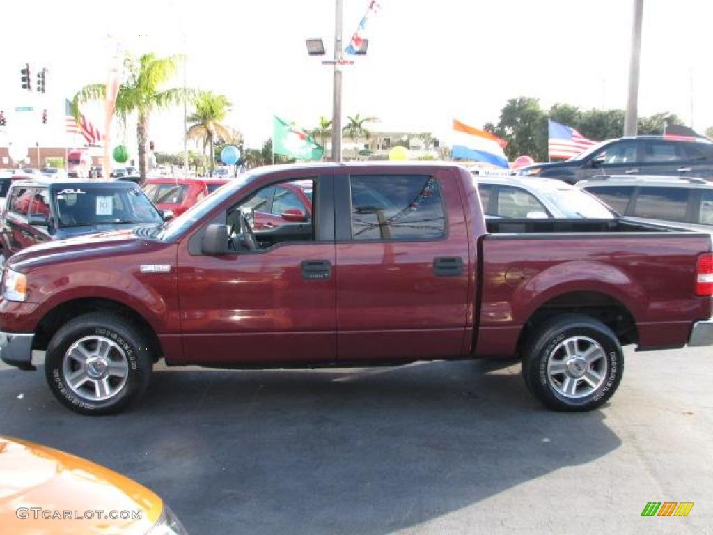 2005 F150 XLT SuperCrew - Dark Toreador Red Metallic / Medium Flint Grey photo #6