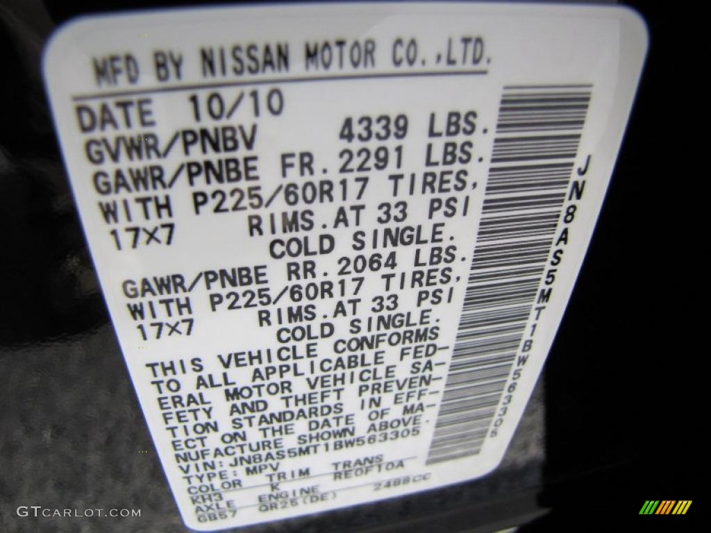2011 Rogue SV - Wicked Black / Gray photo #18