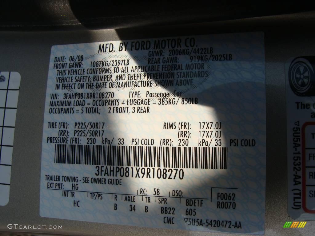 2009 Fusion Color Code HG for Smokestone Metallic Photo #4244147