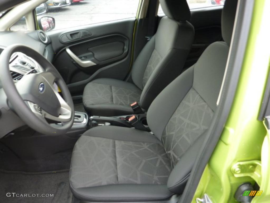 2011 Fiesta SE Hatchback - Lime Squeeze Metallic / Charcoal Black/Blue Cloth photo #8