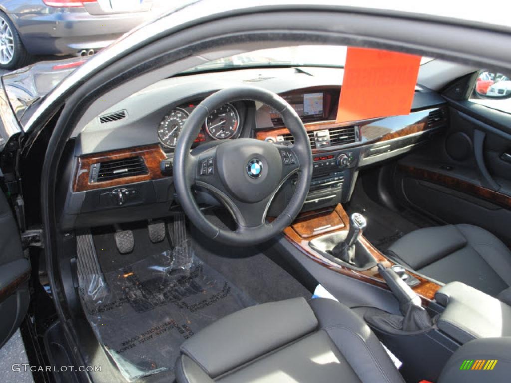 2008 3 Series 335i Coupe - Jet Black / Black photo #14
