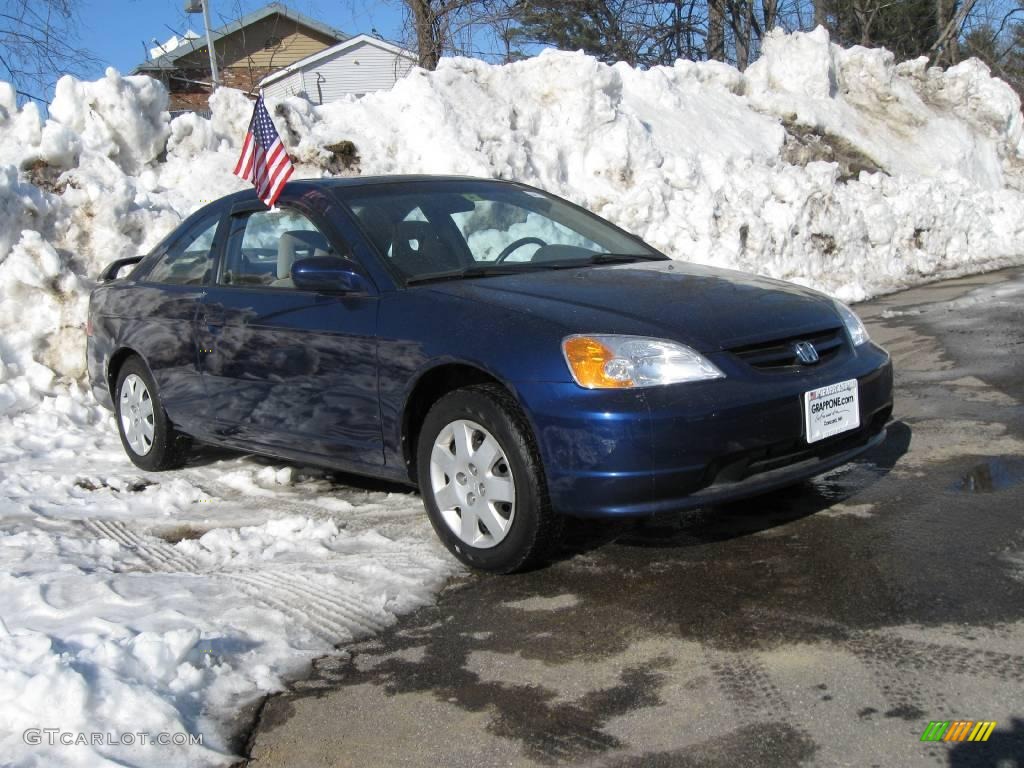 2002 Civic EX Coupe - Eternal Blue Pearl / Gray photo #1