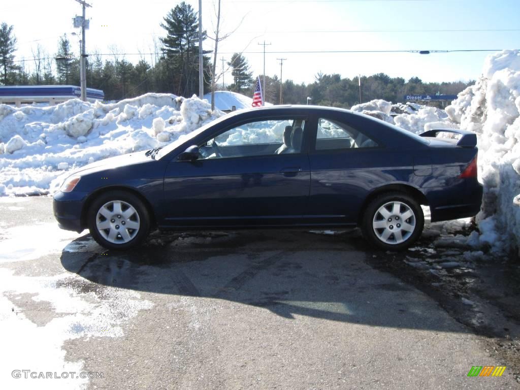2002 Civic EX Coupe - Eternal Blue Pearl / Gray photo #7