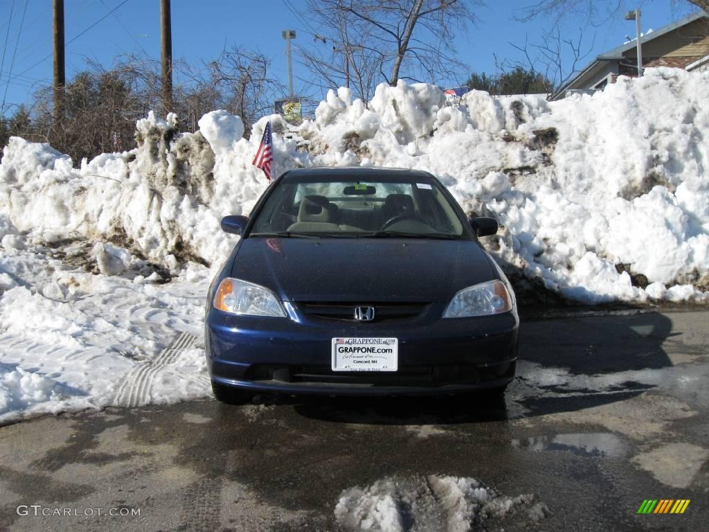 2002 Civic EX Coupe - Eternal Blue Pearl / Gray photo #8