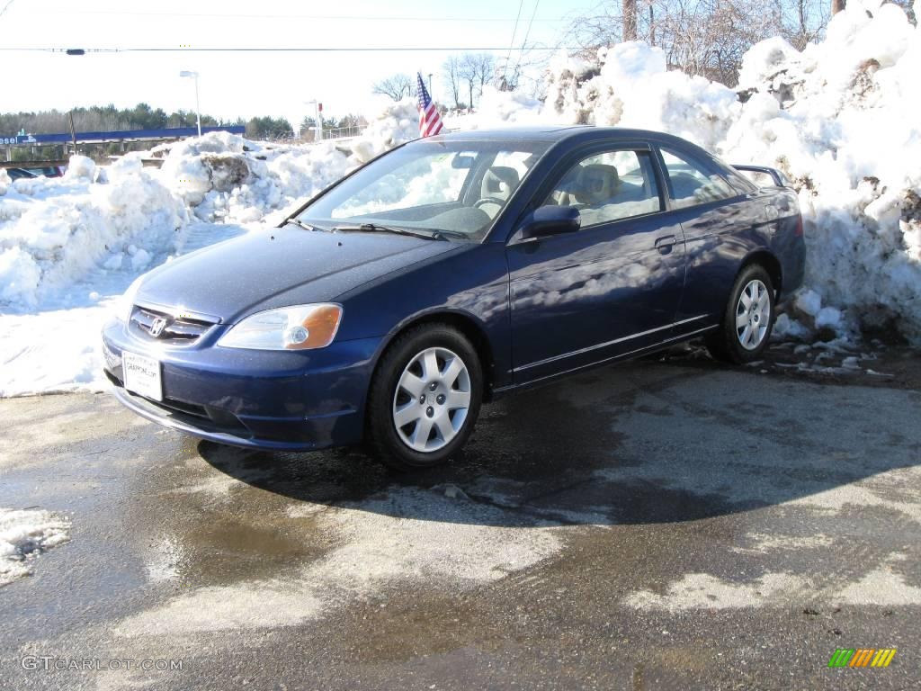 2002 Civic EX Coupe - Eternal Blue Pearl / Gray photo #9