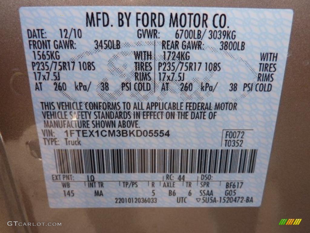 2011 F150 Color Code LQ for Pale Adobe Metallic Photo #42449091