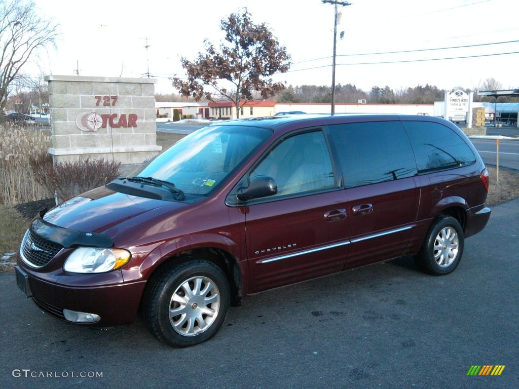 2001 Town & Country LXi AWD - Dark Garnet Red Pearl / Sandstone photo #1