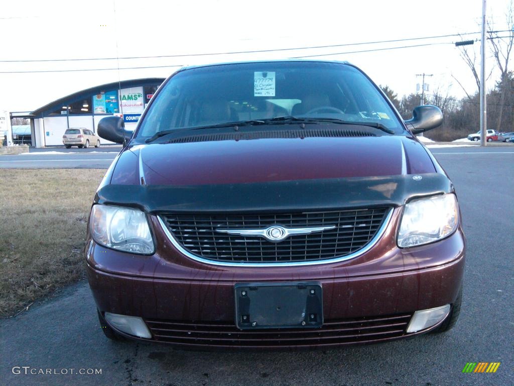 2001 Town & Country LXi AWD - Dark Garnet Red Pearl / Sandstone photo #2