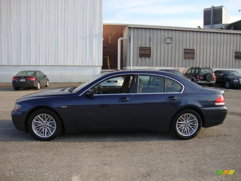 2004 7 Series 745i Sedan - Orient Blue Metallic / Black/Natural Brown photo #11